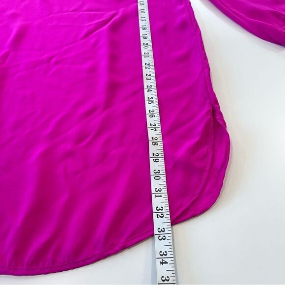 Amanda Uprichard Barbie Pink Silk Long Sleeve Sheath Mini Cocktail Dress, Small - Picture 11 of 12